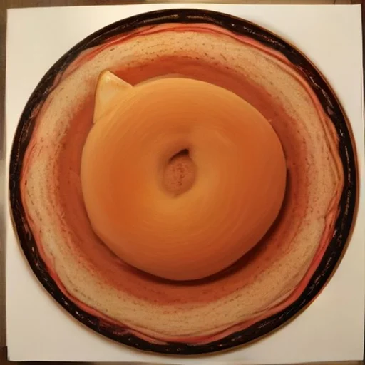 A fox curled so completely that it has become a smooth orange disk, one small ear still visible near the top.